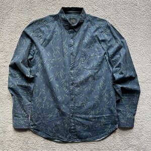 Globe Patterned Long-Sleeve Button Down Shirt